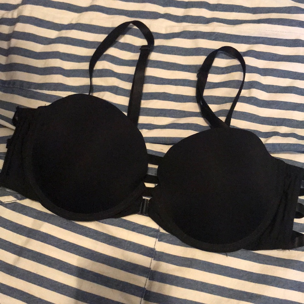 Strappy Black Push Up Bra